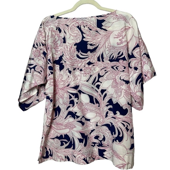 Talbots Tunic Top Silk Blend Medium Lagenlook Lightweight Kimono Sleeve *no belt - Picture 5 of 11